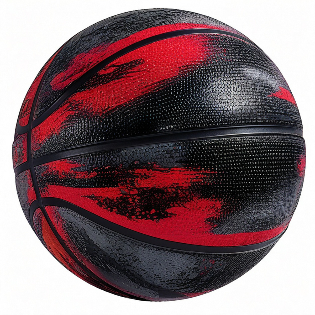 Ballon de basket extérieur rouge et noir