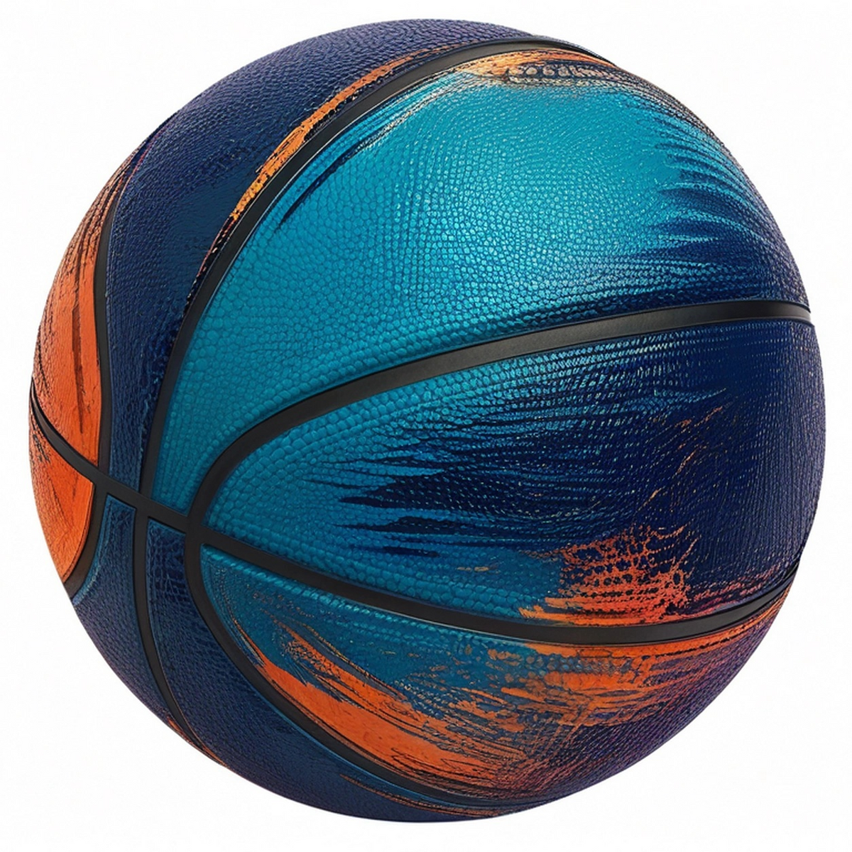 Ballon de basket bleu et orange pour intérieur et extérieur