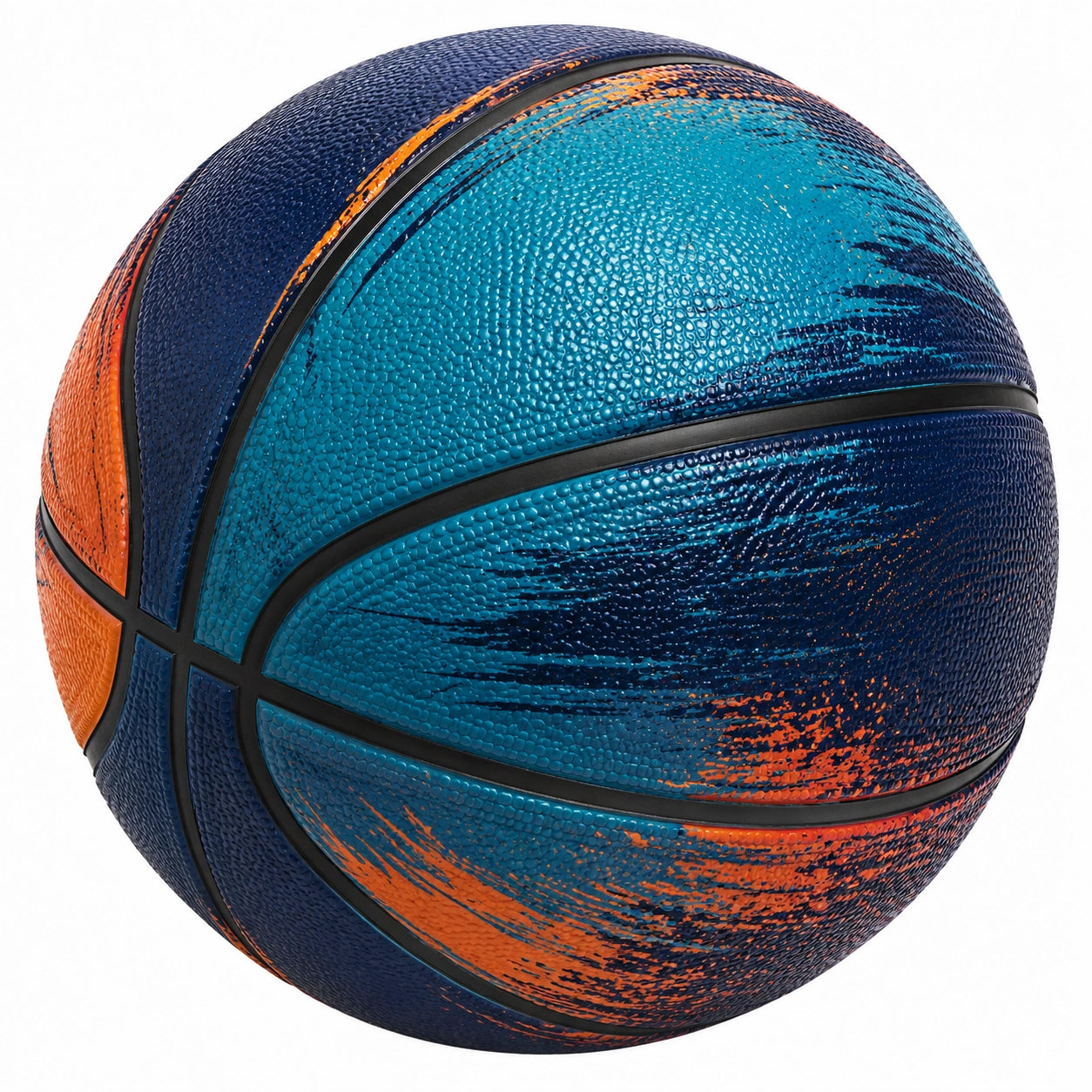 Ballon de basket bleu et orange pour intérieur et extérieur
