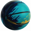 Ballon de basketball extérieur design bleu et jaune