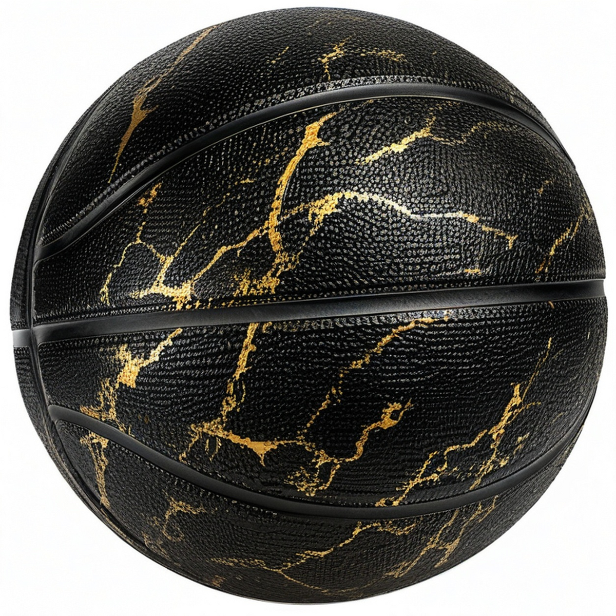 Ballon de basketball noir et doré pour intérieur et extérieur