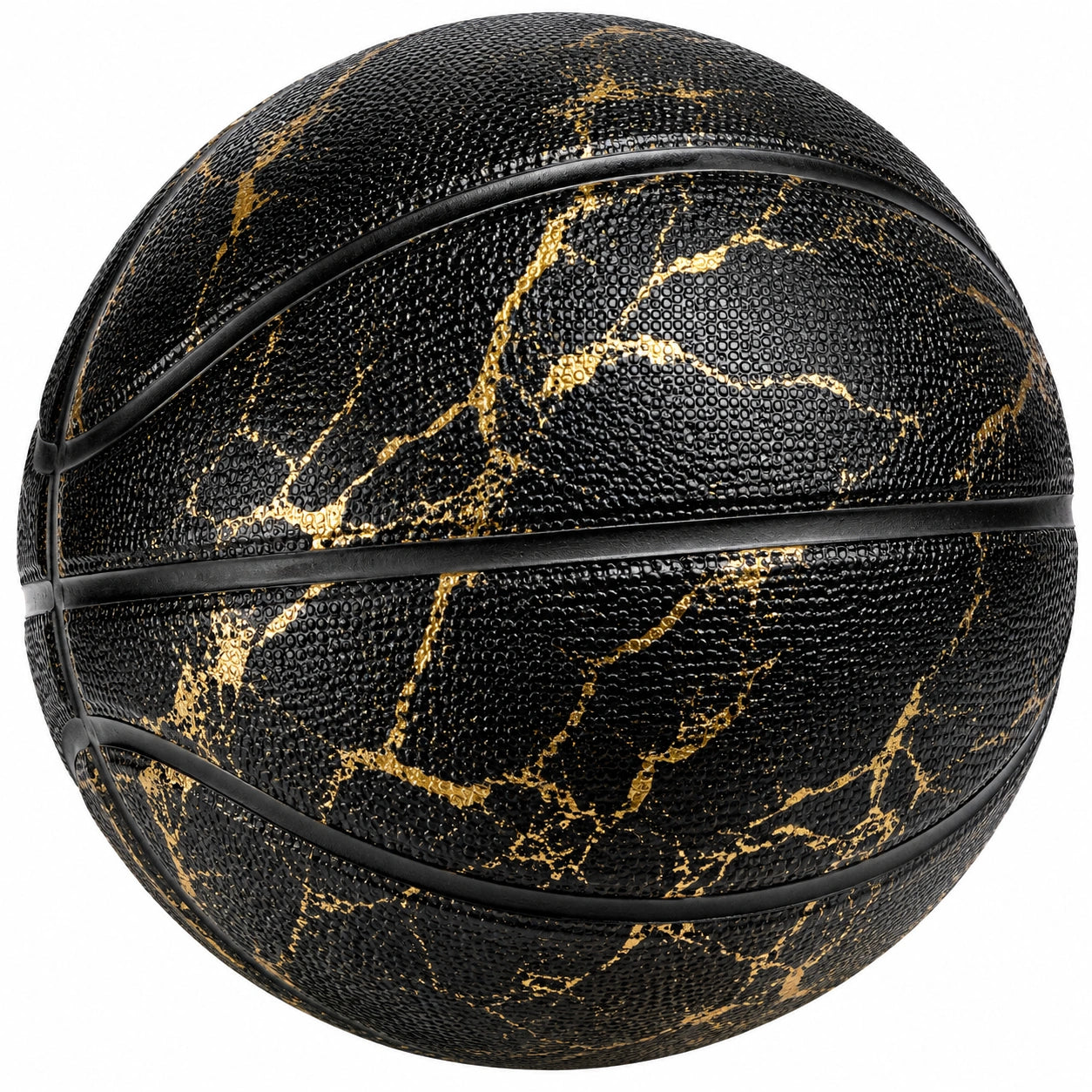 Ballon de basketball noir et doré pour intérieur et extérieur