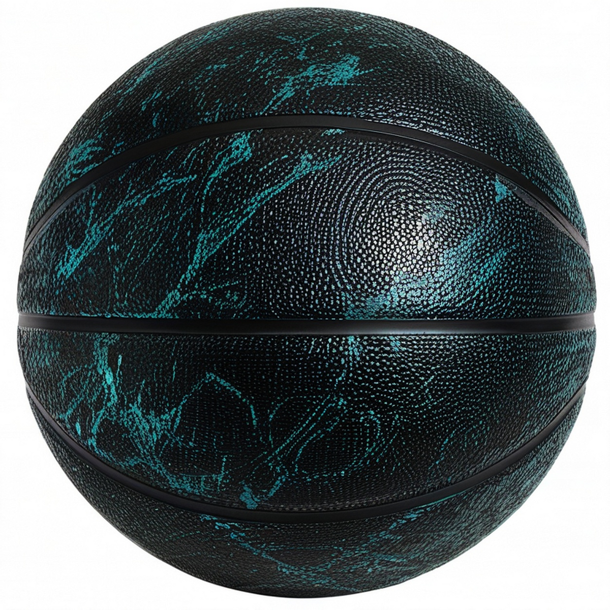 Ballon de basket extérieur marbré noir et bleu