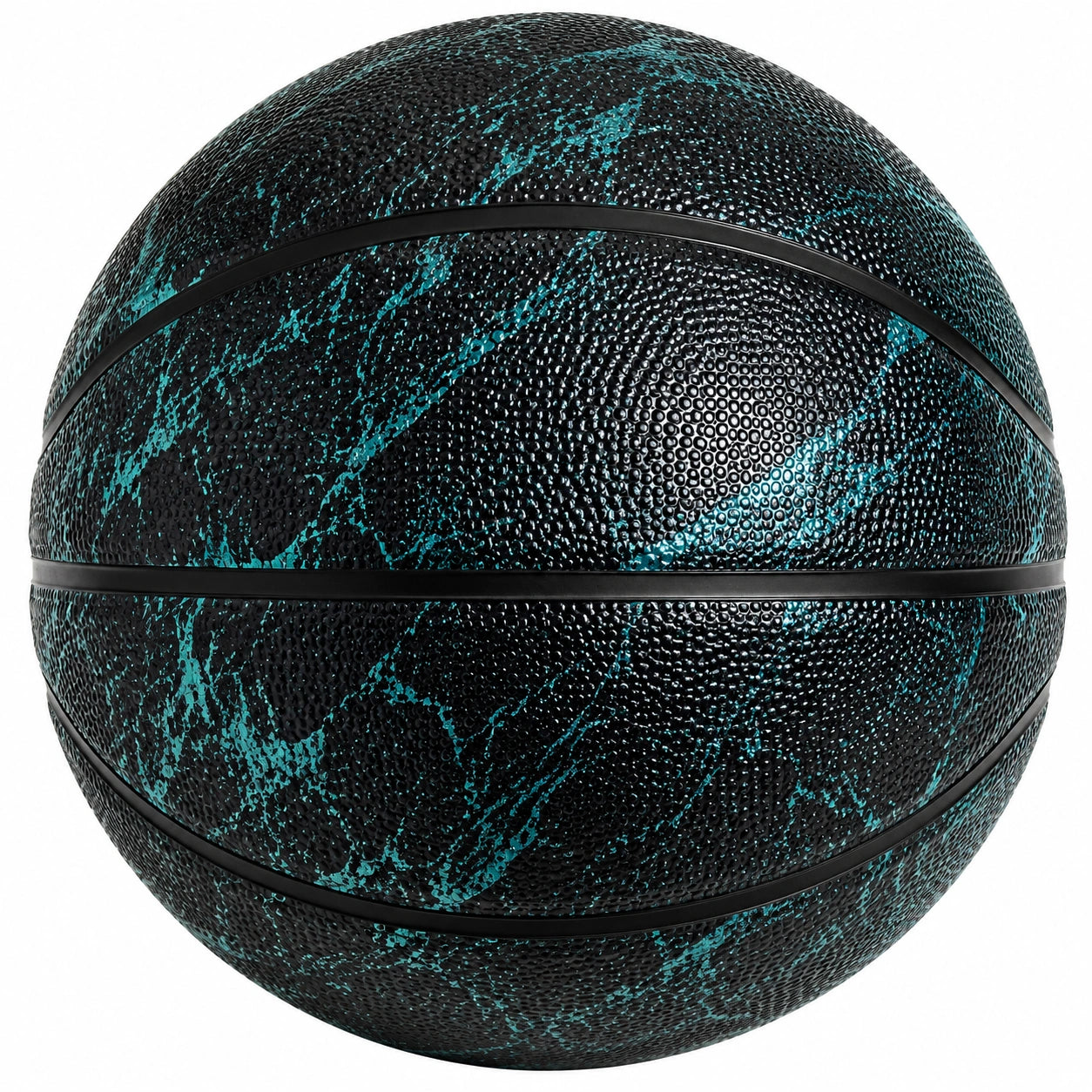 Ballon de basket extérieur marbré noir et bleu