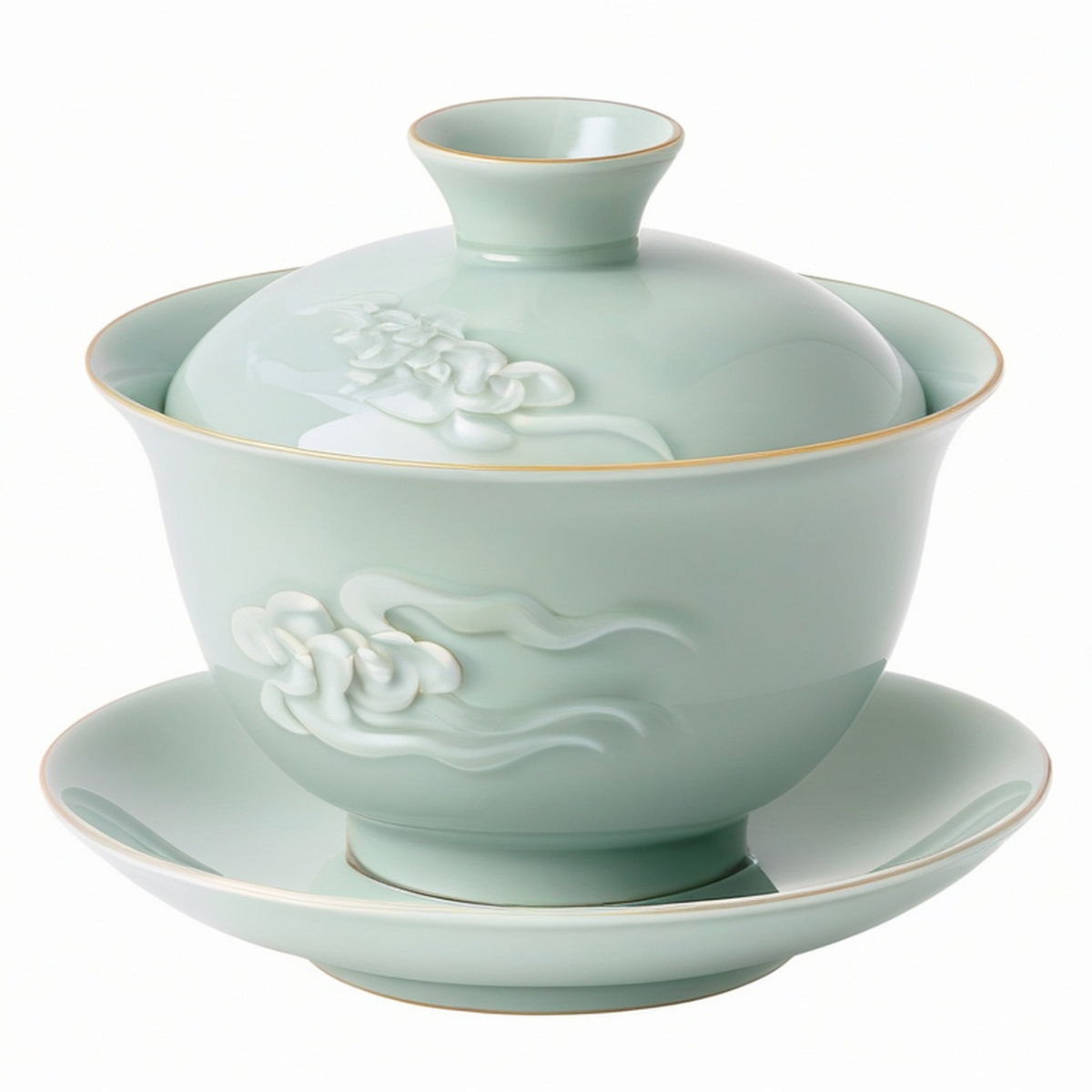 Gaiwan traditionnel en porcelaine vert