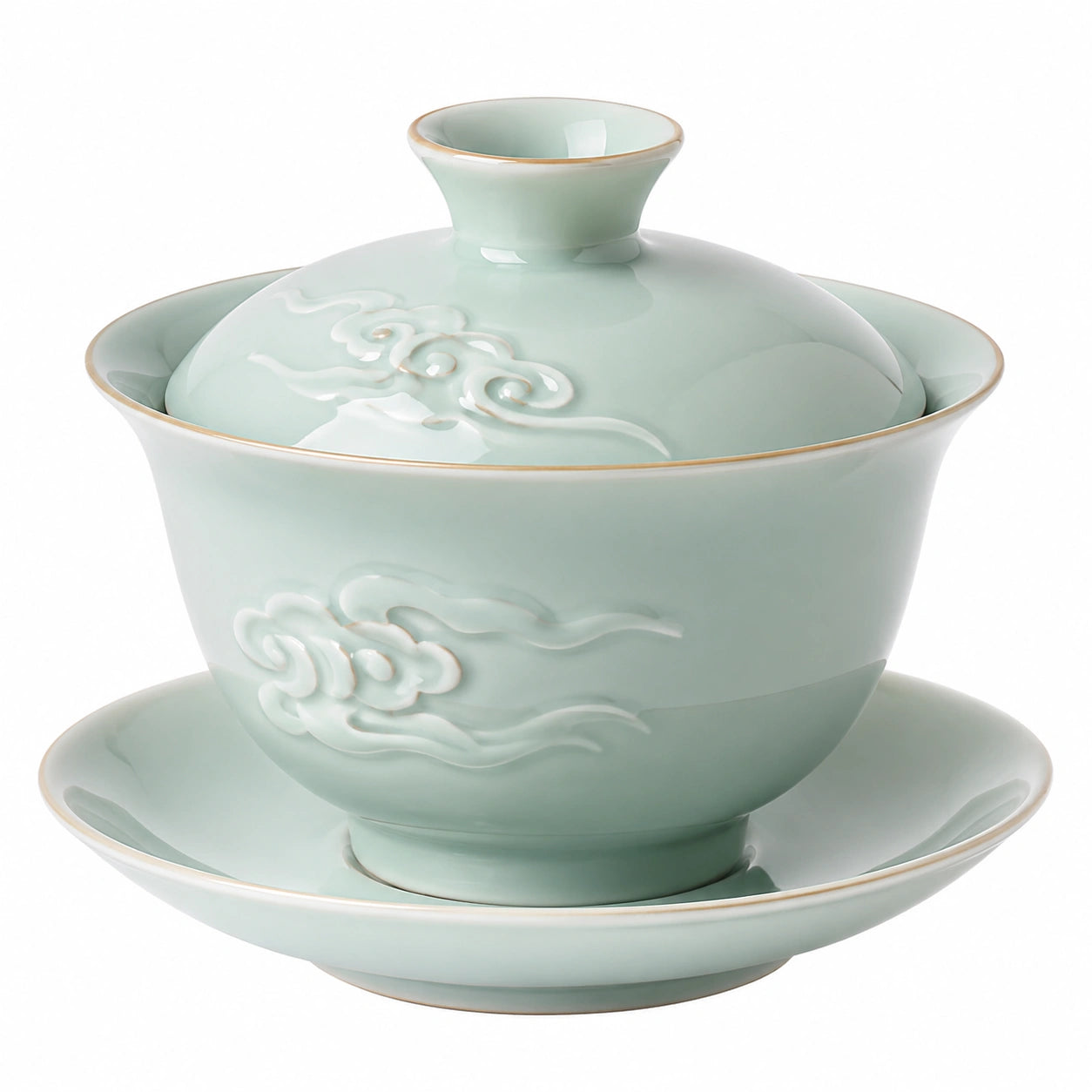 Gaiwan traditionnel en porcelaine vert