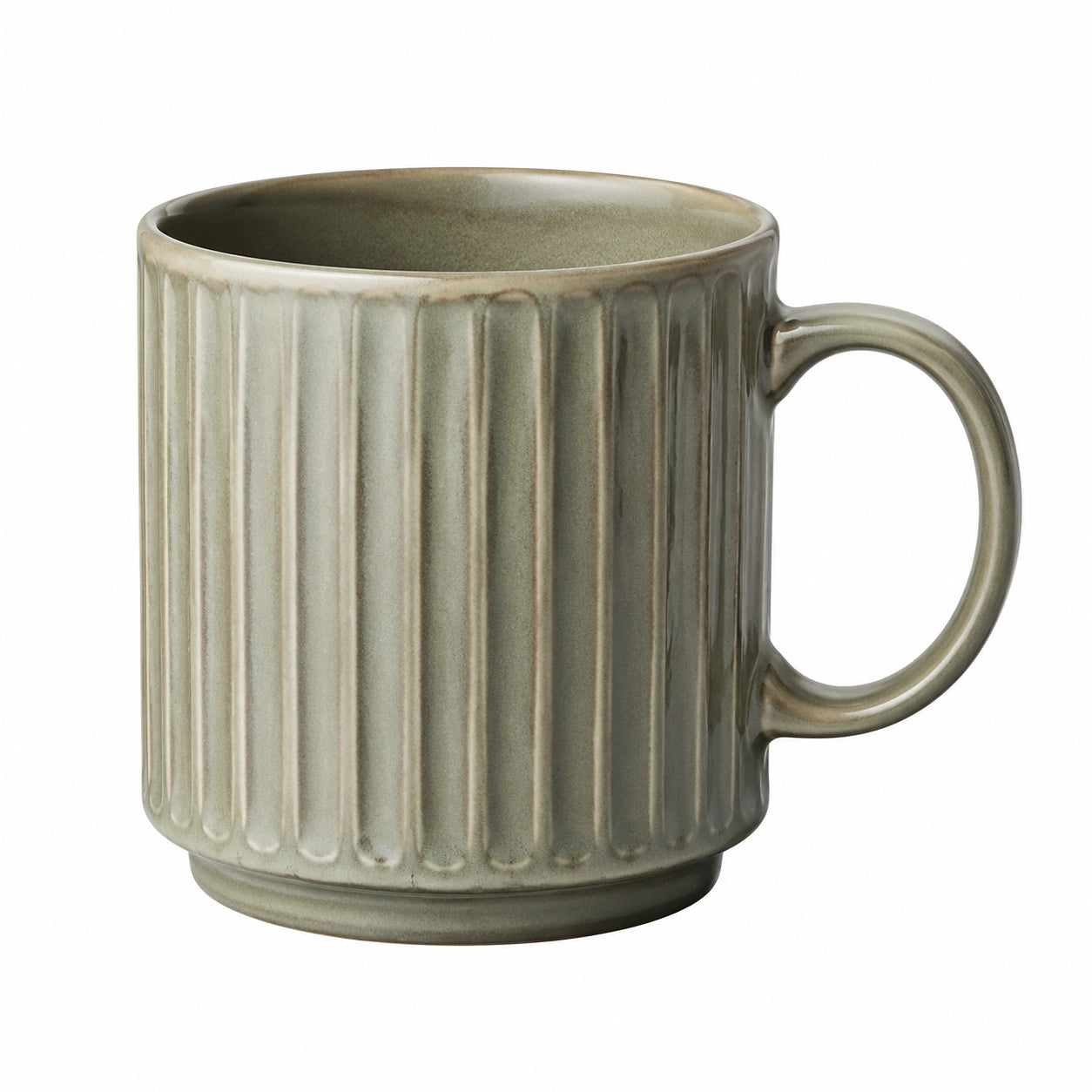 Tasse céramique vert côtelé 350ml
