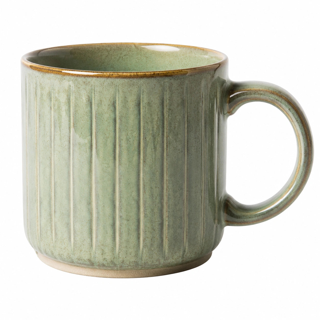 Tasse en céramique beige avec anse ergonomique