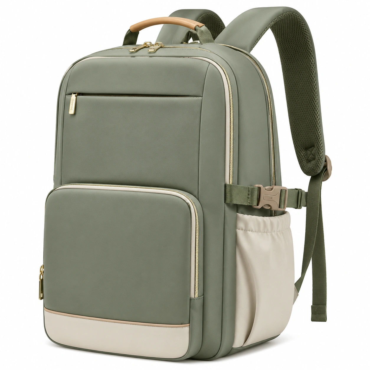 Sac à dos urbain moderne vert kaki avec port USB