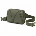 Sac banane beige avec fermeture éclair et sangle ajustable