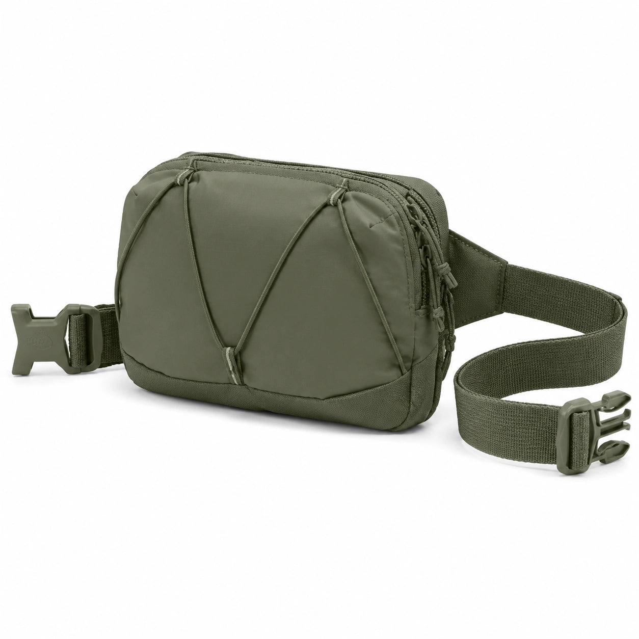 Sac banane beige avec fermeture éclair et sangle ajustable