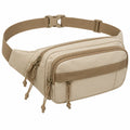 Sac banane beige unisexe 3L avec fermeture éclair