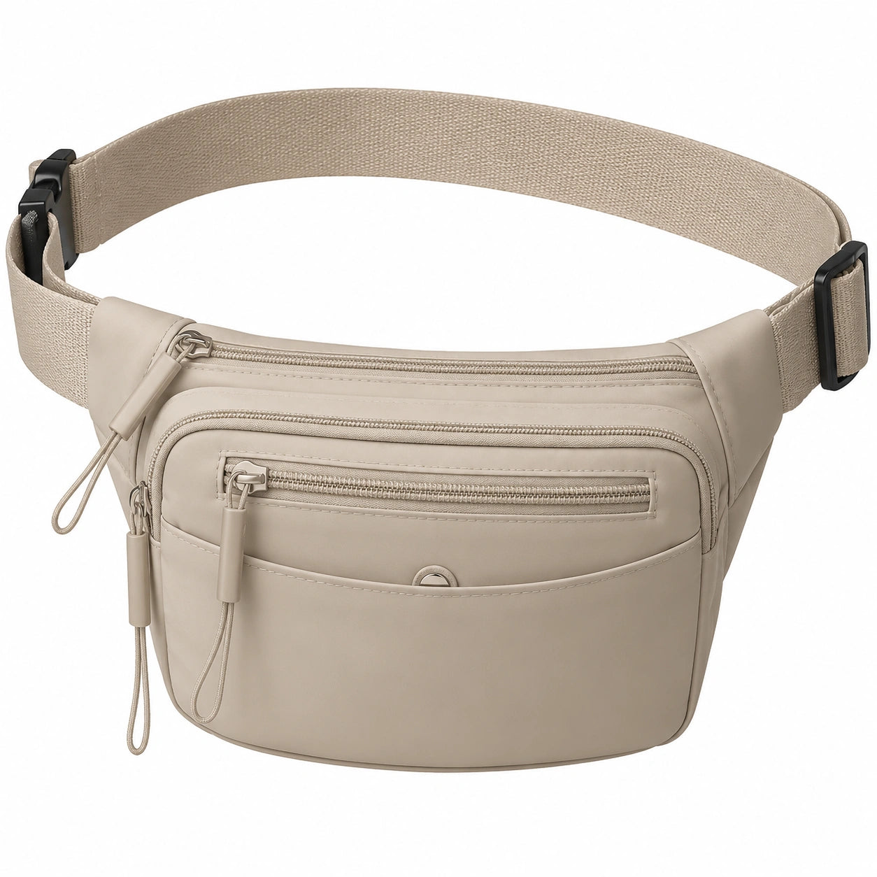 Sac banane unisexe beige avec bandoulière réglable