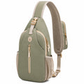 Sac à bandoulière beige avec sangle ajustable