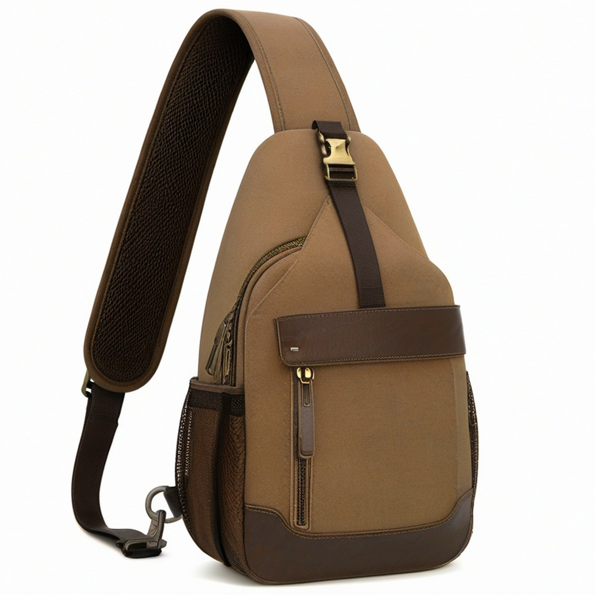 Sacoche bandoulière unisexe vert clair/beige