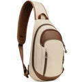 Sac bandoulière unisexe kaki et beige