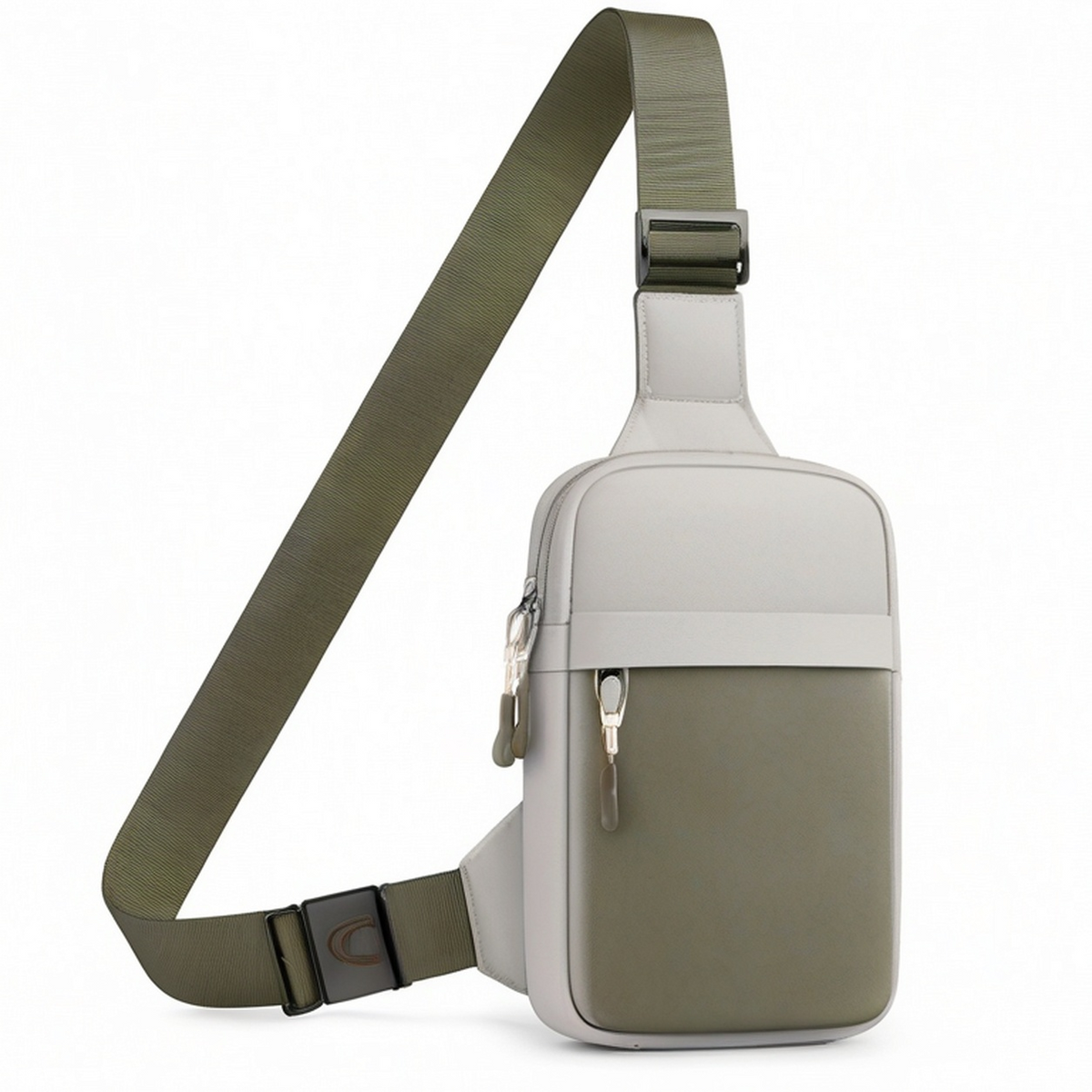 Sac à bandoulière décontracté unisexe beige et vert