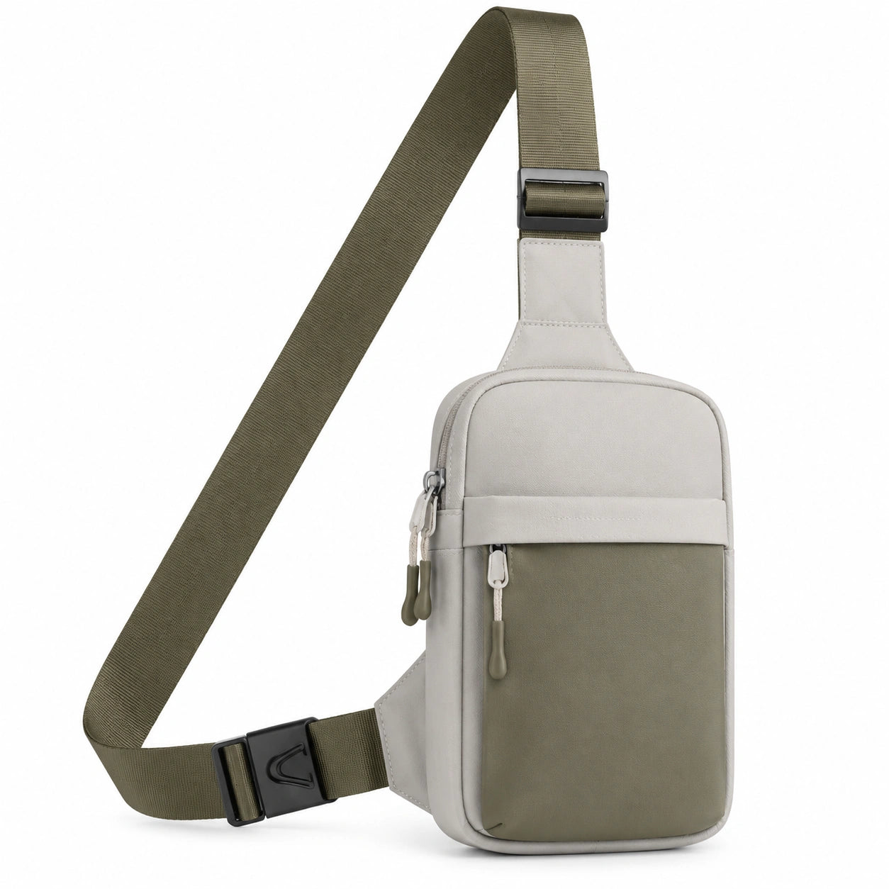 Sac à bandoulière décontracté unisexe beige et vert