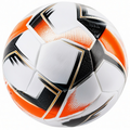 Ballon de football taille 5 orange, noir et blanc