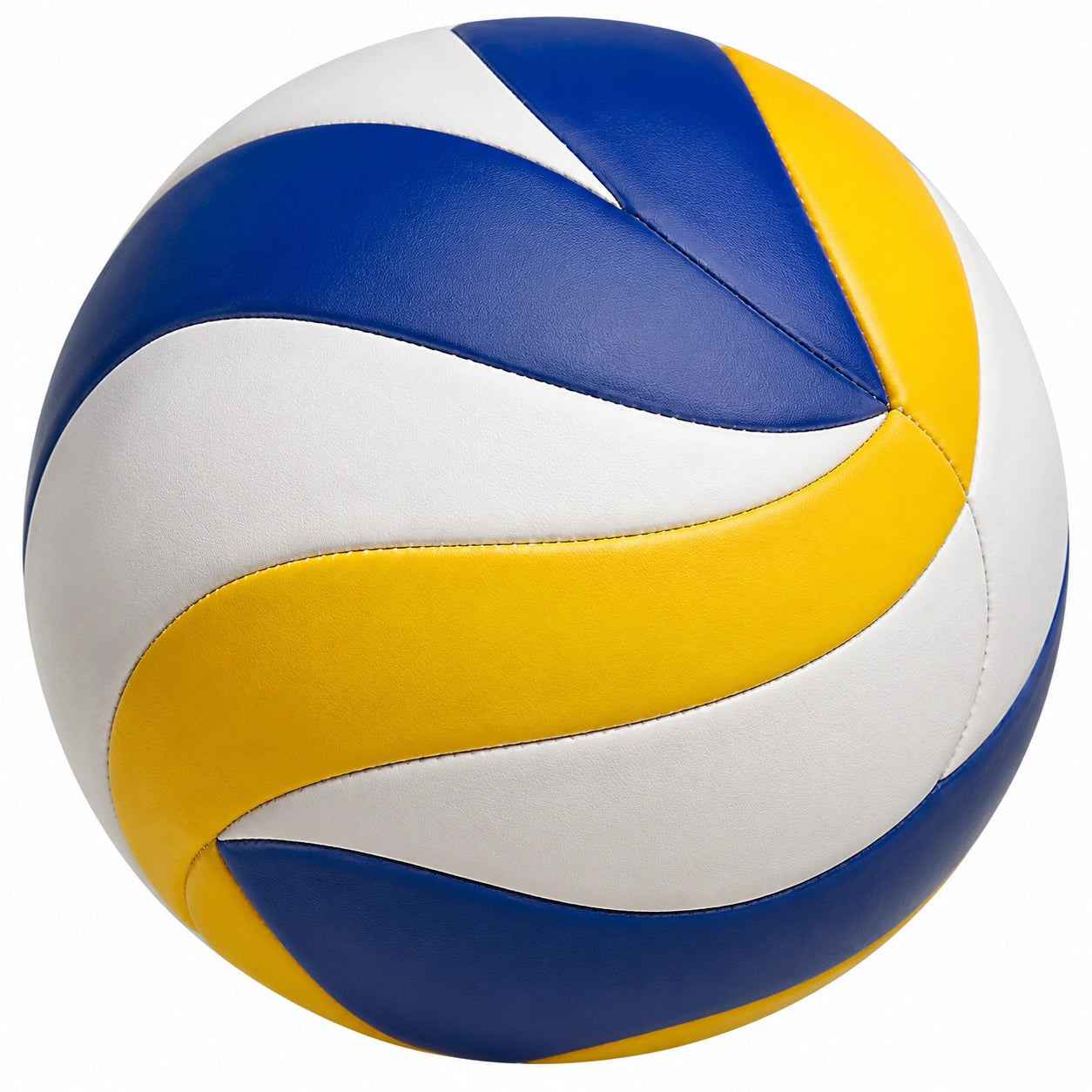 Ballon de volley bleu, blanc et jaune