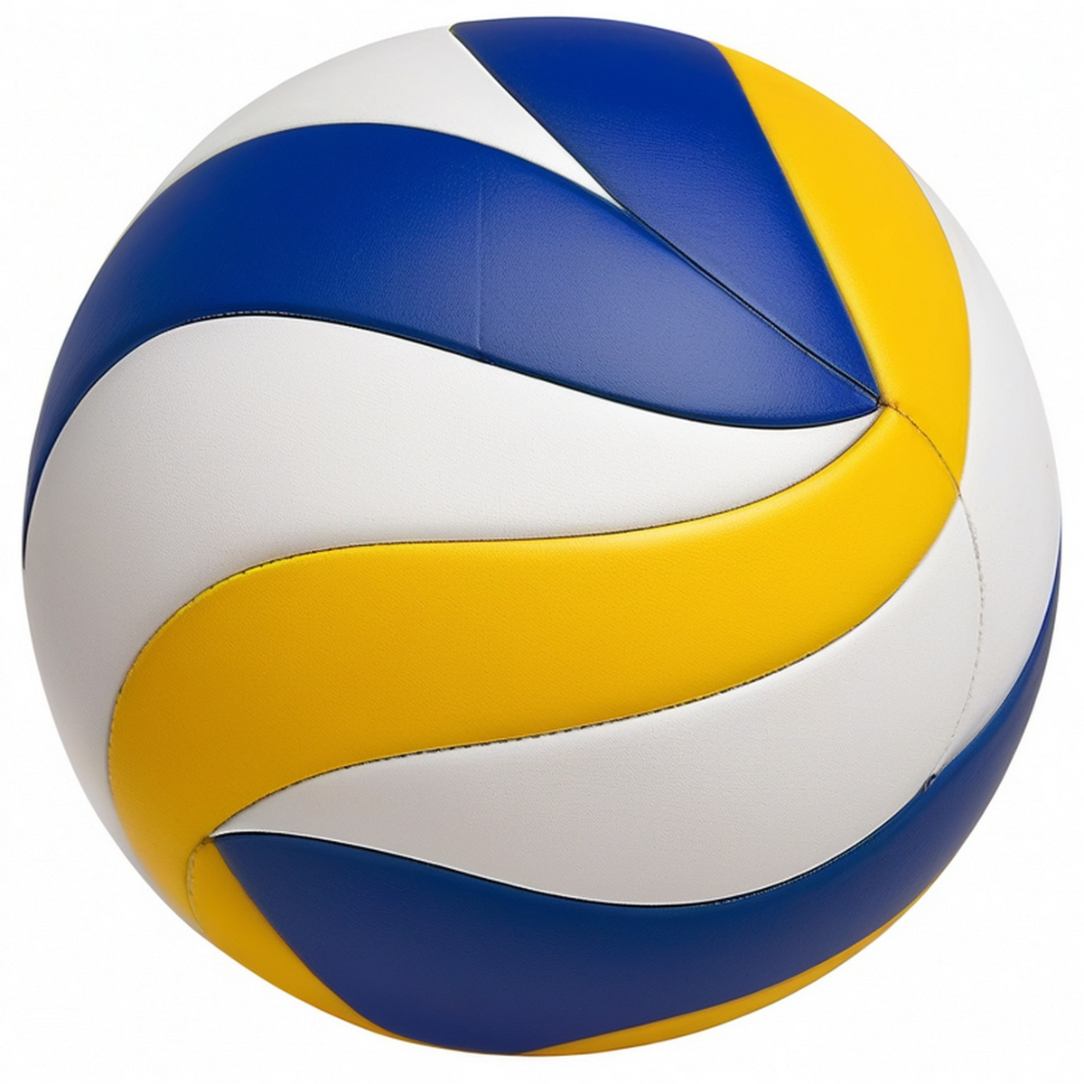 Ballon de volley bleu, blanc et jaune
