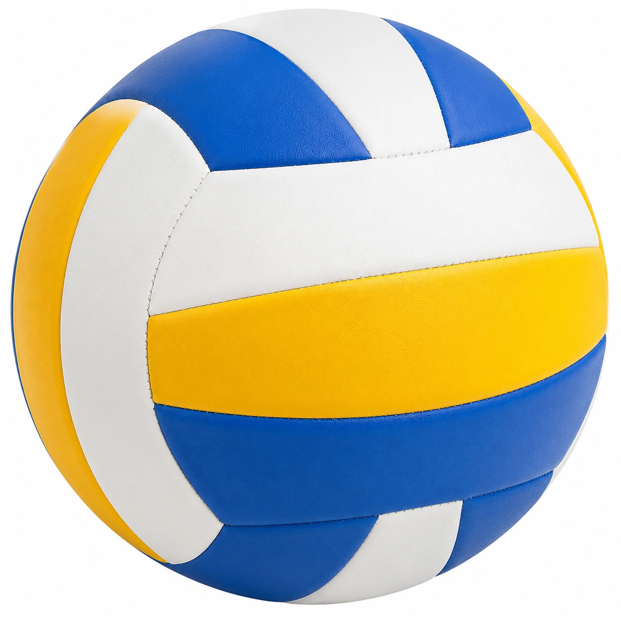 Ballon de volley-ball intérieur en bleu, jaune et blanc