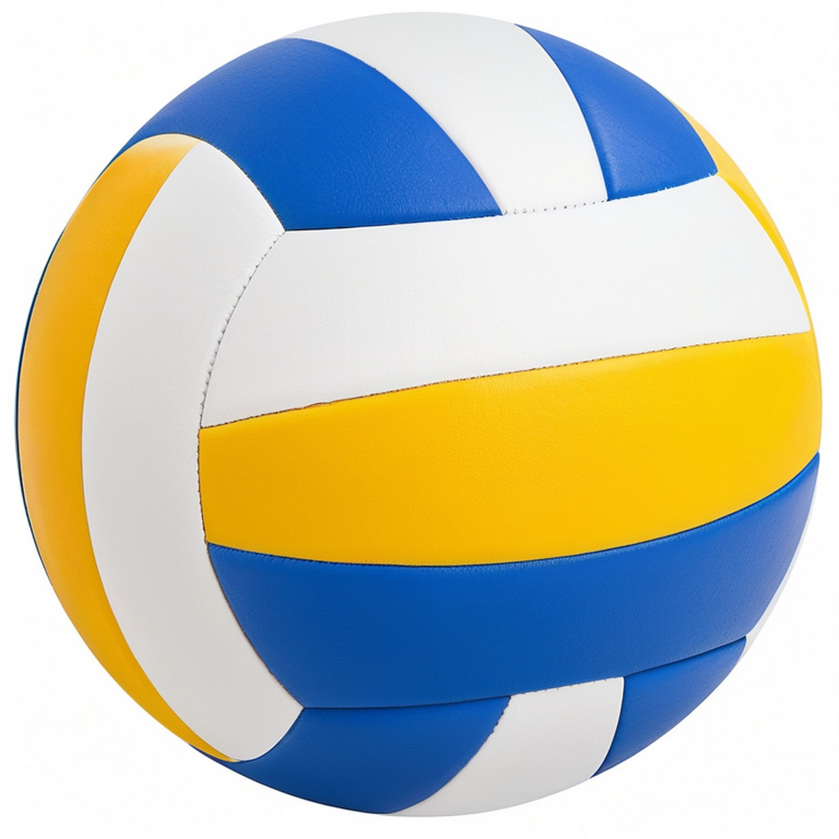 Ballon de volley-ball intérieur en bleu, jaune et blanc