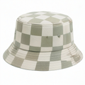 Chapeau Bob à Carreaux Vert Olive et Beige