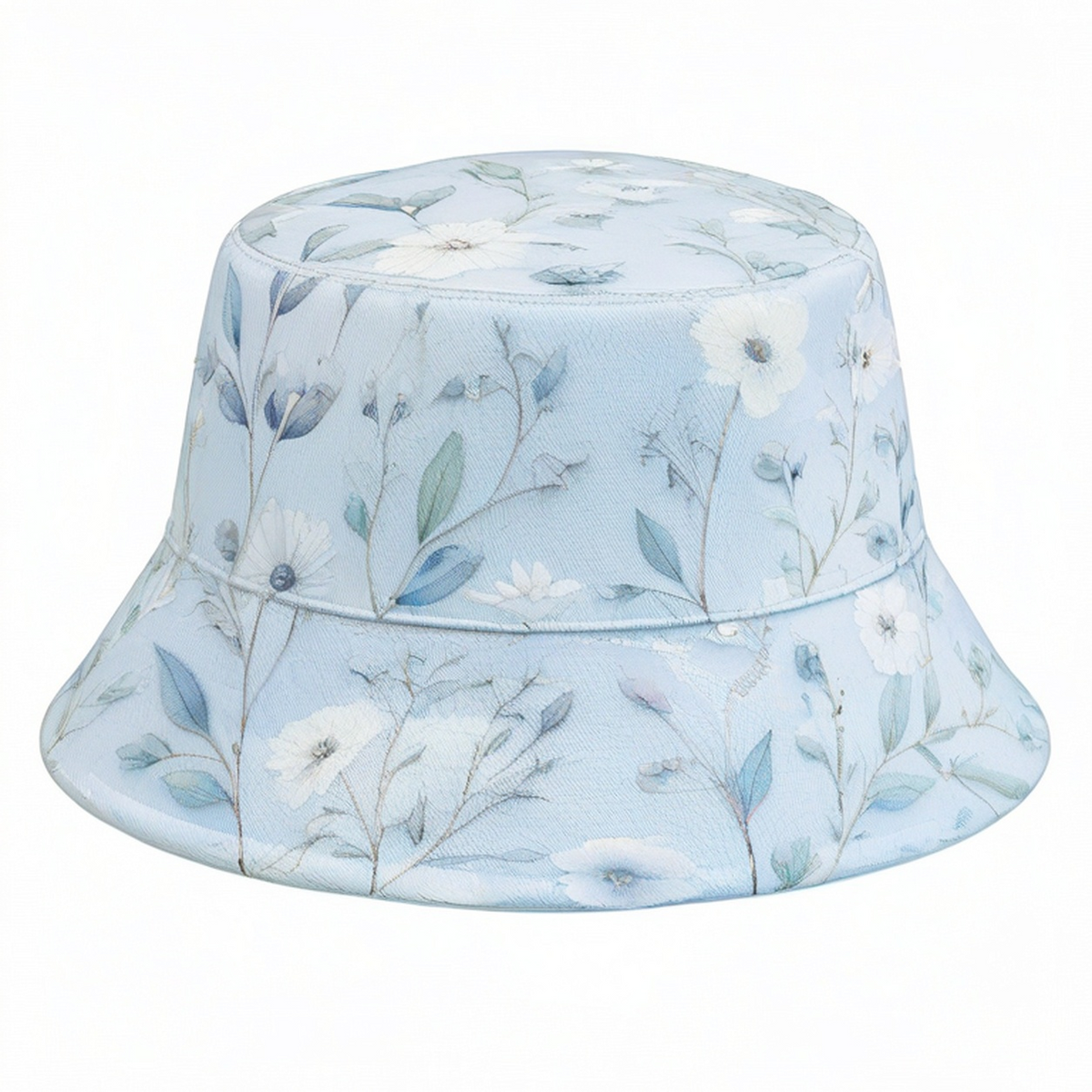 Chapeau Bob Imprimé Floral Bleu Clair