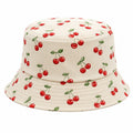 Chapeau Bob Motif Cerise Beige Rouge Vert