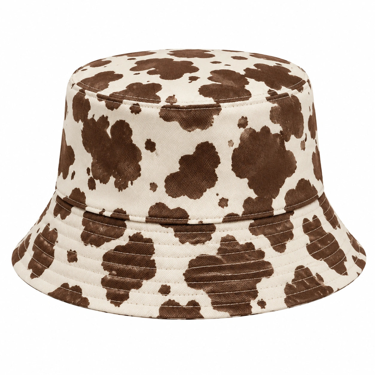 Chapeau Bob Motif Tache Marron et Crème
