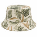 Chapeau bob tropical à feuilles beige et vert