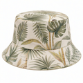 Chapeau bob tropical à feuilles beige et vert