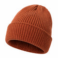 Bonnet en tricot côtelé orange pour adultes