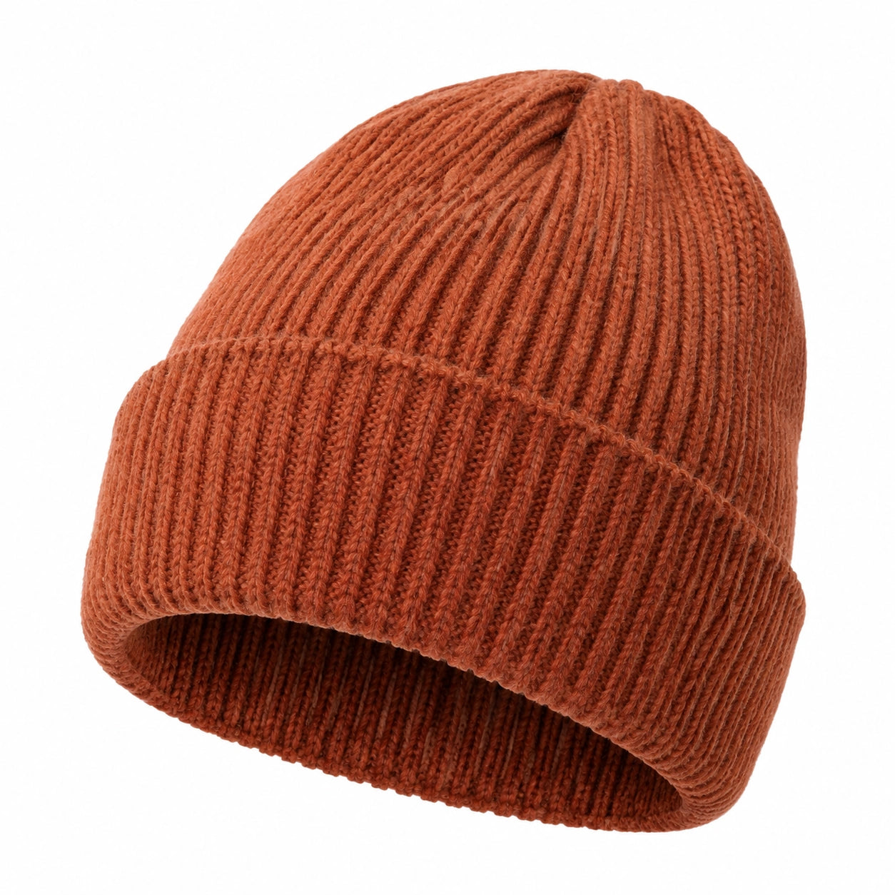 Bonnet en tricot côtelé orange pour adultes