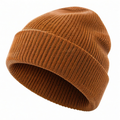 Bonnet tricoté marron pour l'hiver unisexe