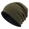 Bonnet doublé polaire pour homme kaki
