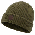 Bonnet côtelé vert olive pour adulte