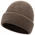 Bonnet en tricot marron avec doublure polaire