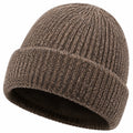Bonnet en tricot marron avec doublure polaire