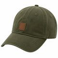 Casquette de baseball unisexe verte avec étiquette en cuir