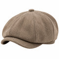 Casquette Gavroche Marron Classique à Motif Chevron