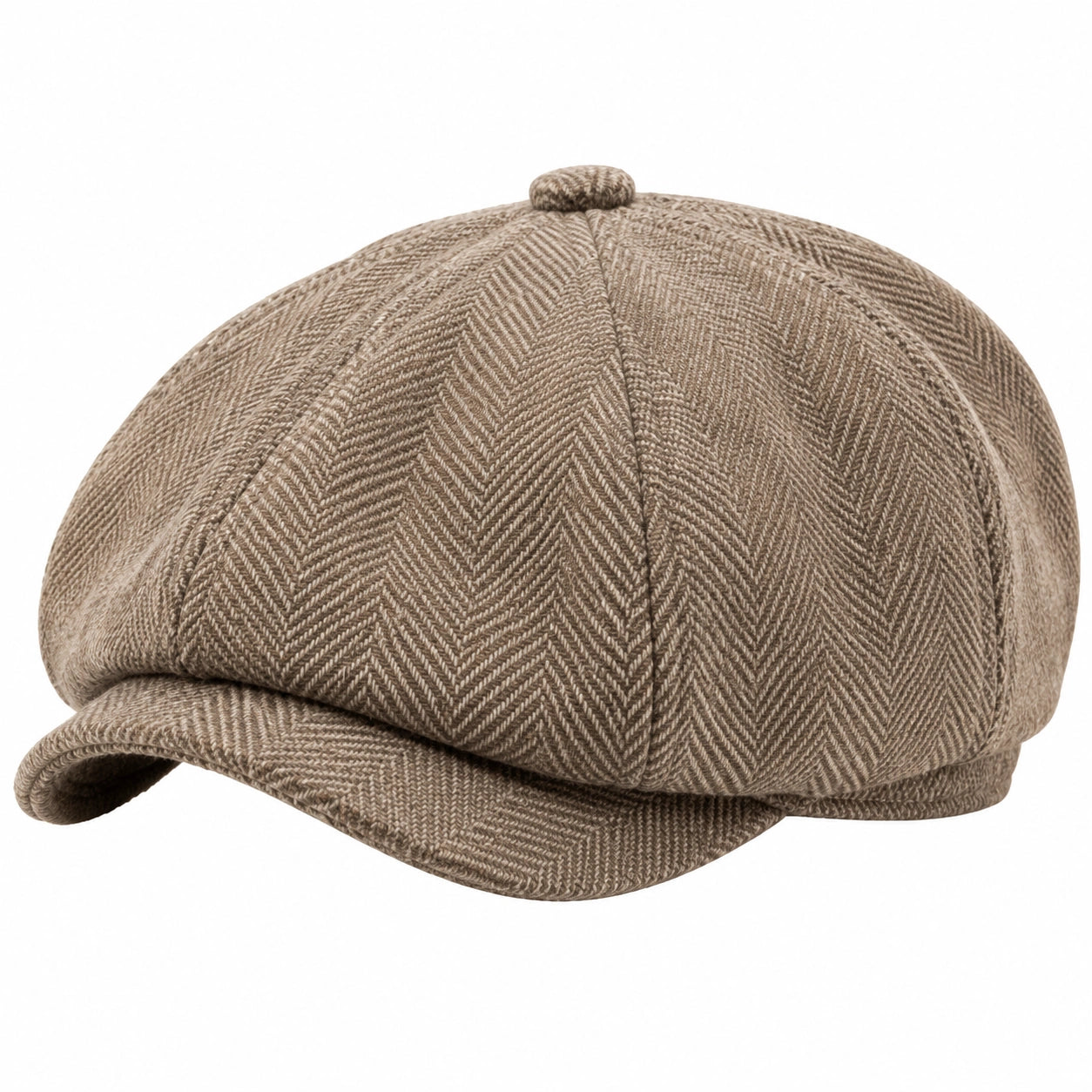 Casquette Gavroche Marron Classique à Motif Chevron