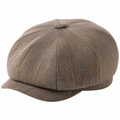 Casquette Gavroche Marron à Chevrons Unisexe