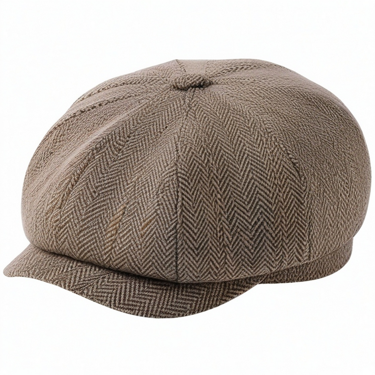 Casquette Gavroche Marron à Chevrons Unisexe