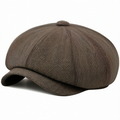 Casquette Gavroche Classique Marron à Chevrons