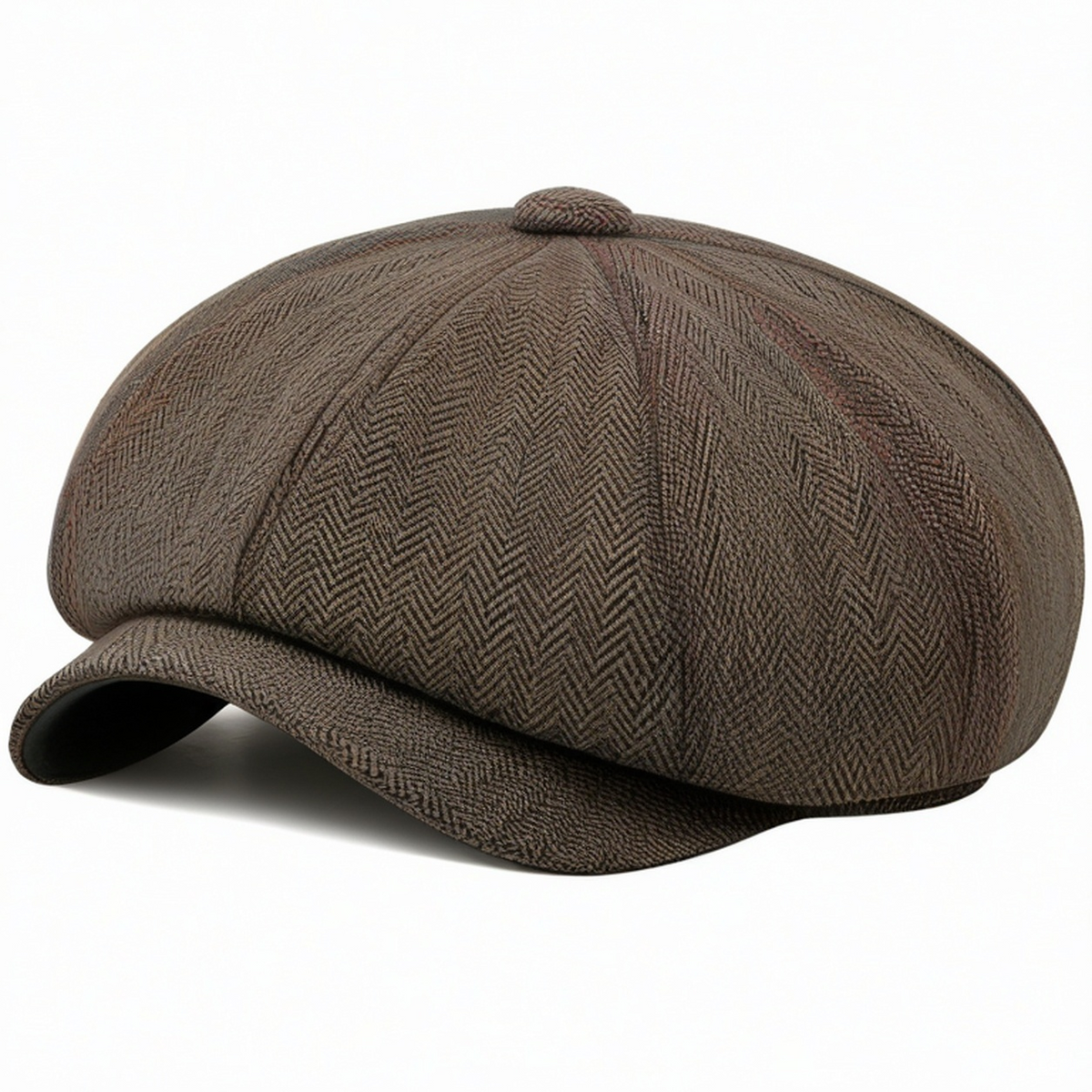 Casquette Gavroche Classique Marron à Chevrons