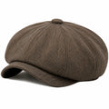 Casquette Gavroche Classique Marron à Chevrons