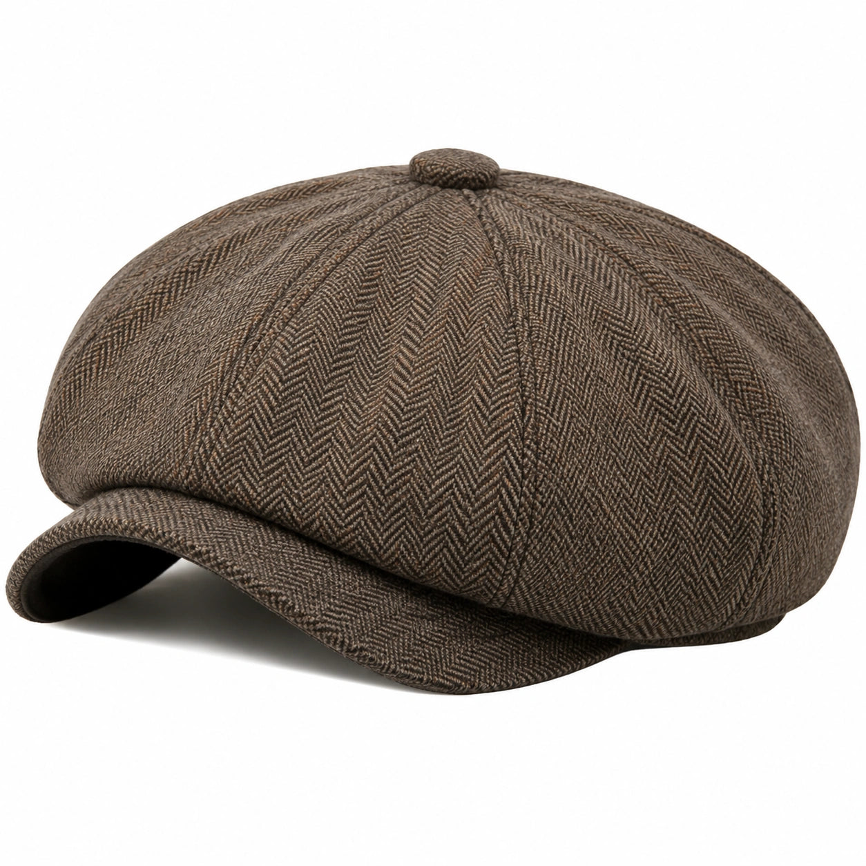 Casquette Gavroche Classique Marron à Chevrons