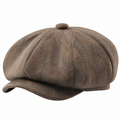Casquette Gavroche Marron à Chevrons